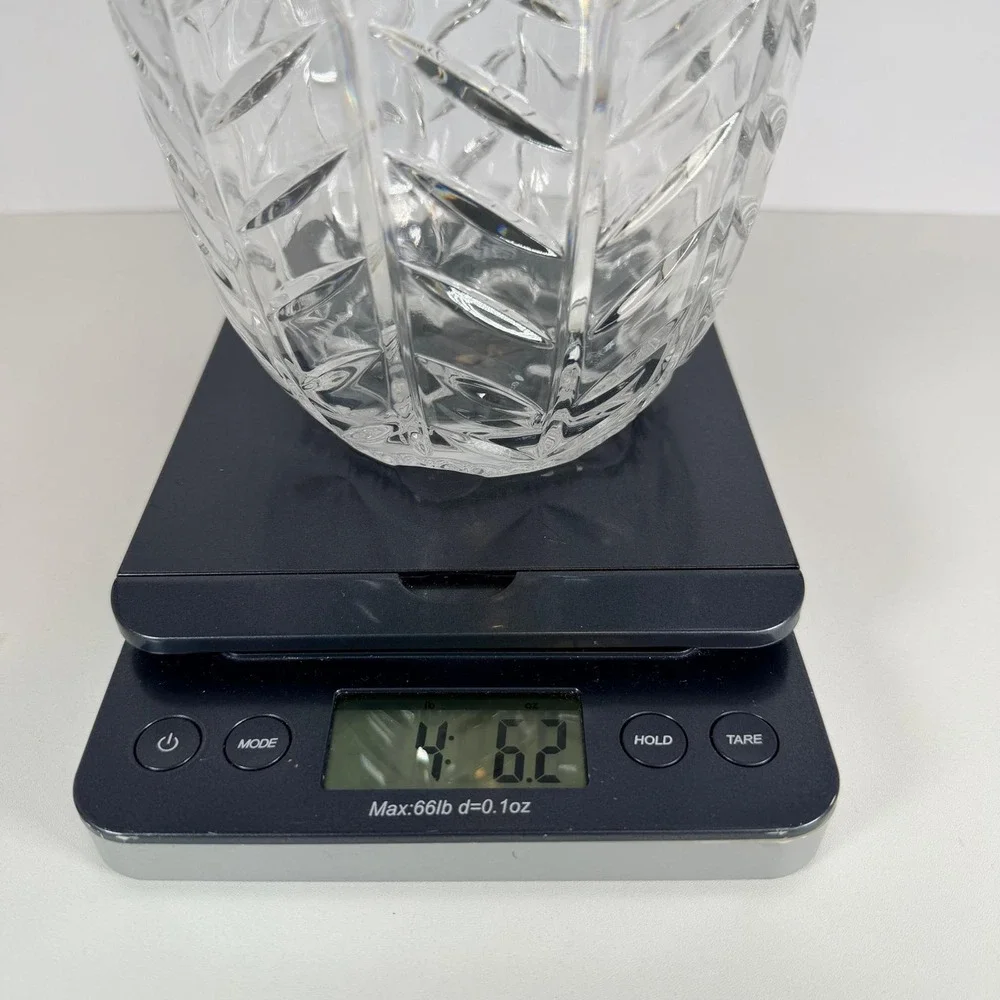 Fifth Avenue Crystal Vase Poland Tulip Flower Petal Design‎ Heavy Glass Decor